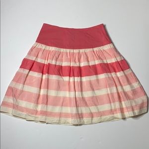 Gap Pink and Cream Striped Cotton and Silk Skirt 1